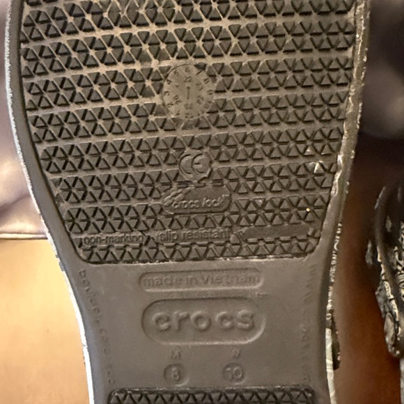 CROCS Paisley Patterned Mules in Black and White - Picture 6 of 17